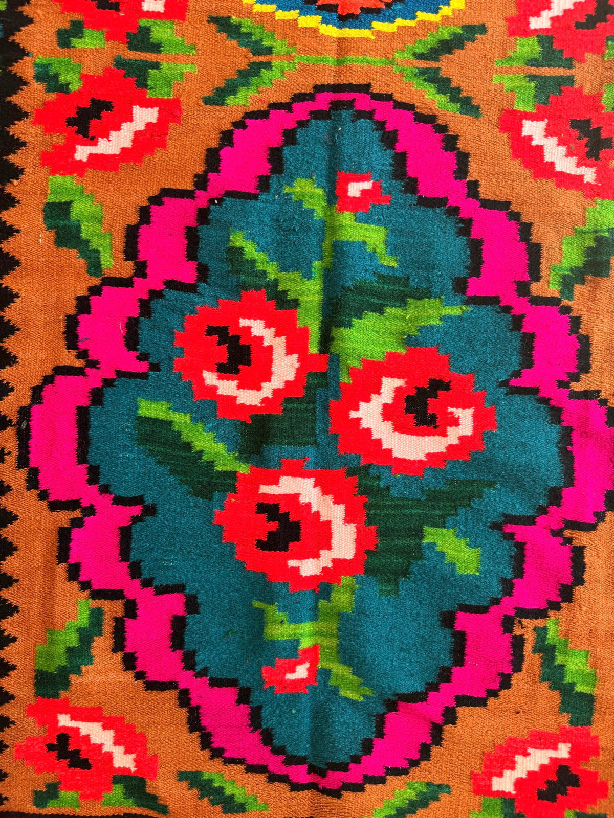 Handwoven Floral Moldavian Wool Kilim Runner, 275x115 cm, view 11