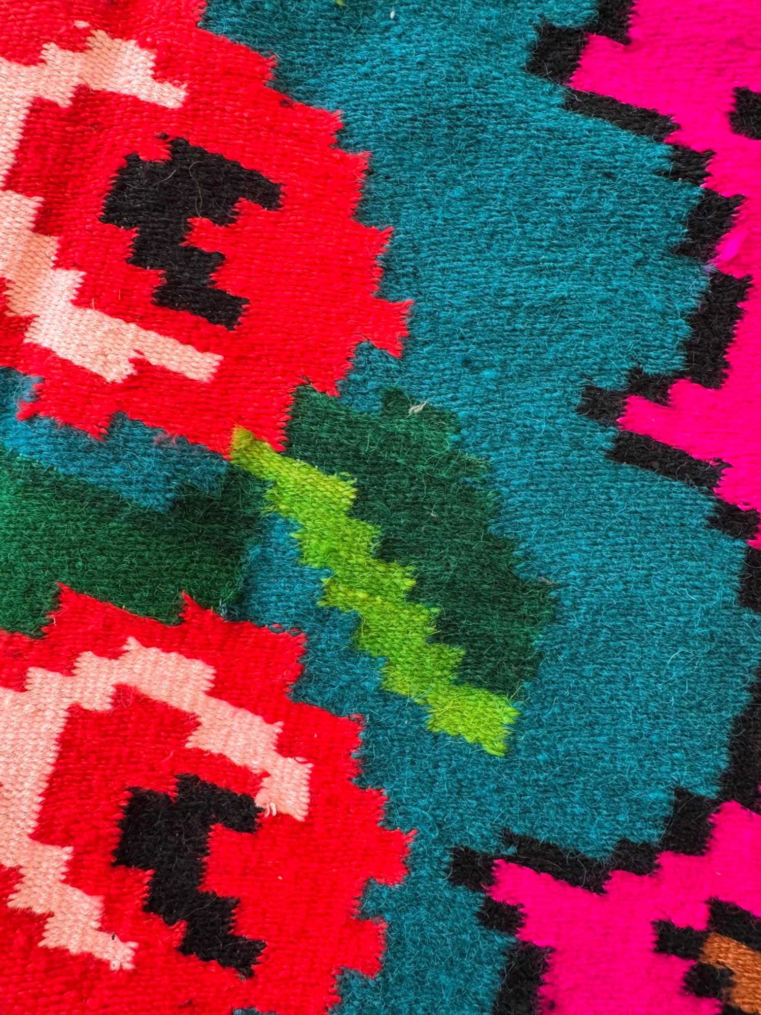 Handwoven Floral Moldavian Wool Kilim Runner, 275x115 cm, view 12
