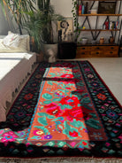 Handwoven Floral Moldavian Wool Rug, 260x125 cm, view 13