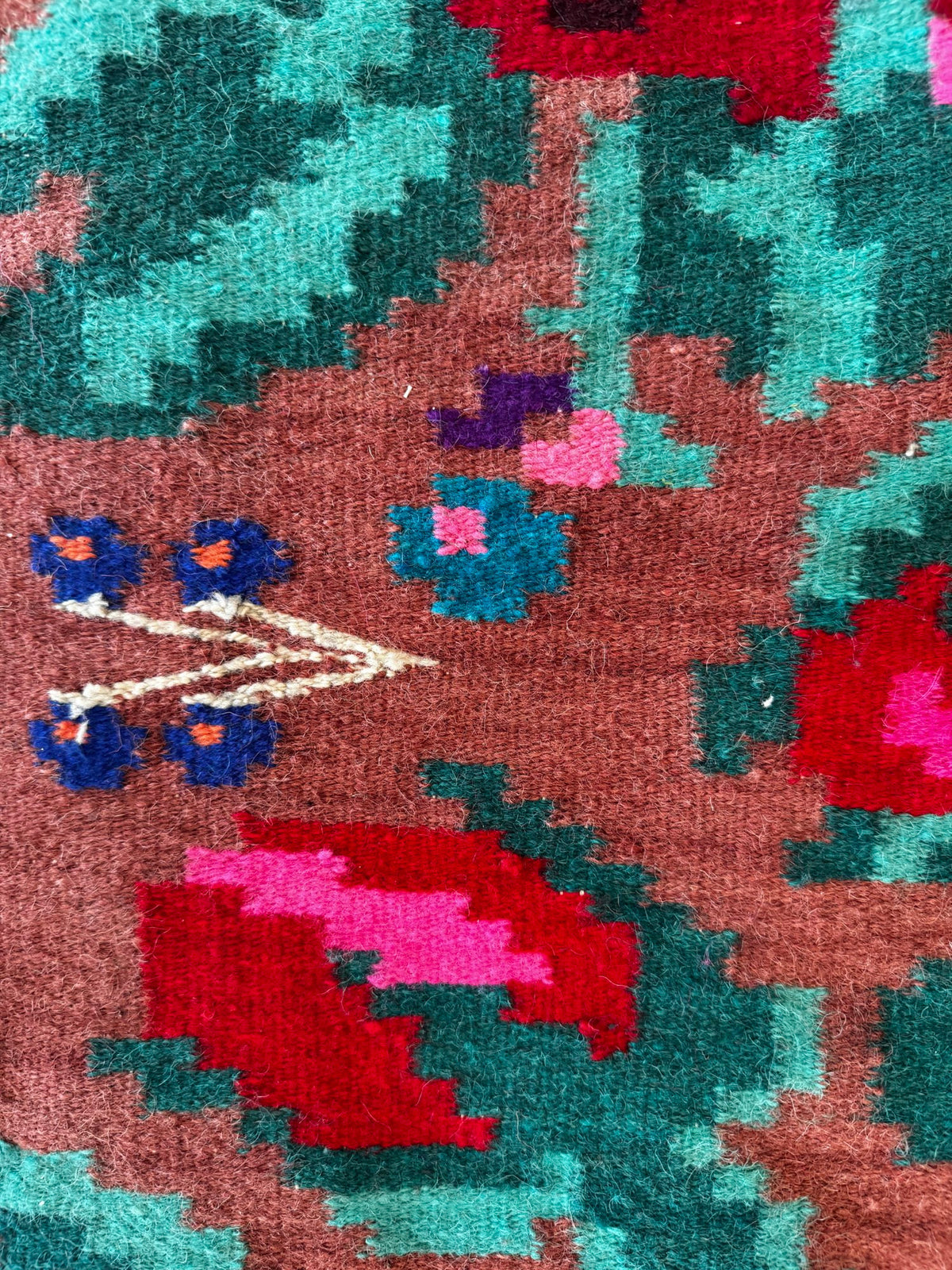Handwoven Floral Moldavian Wool Rug, 260x125 cm, view 7