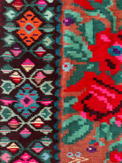 Handwoven Floral Moldavian Wool Rug, 260x125 cm, view 8