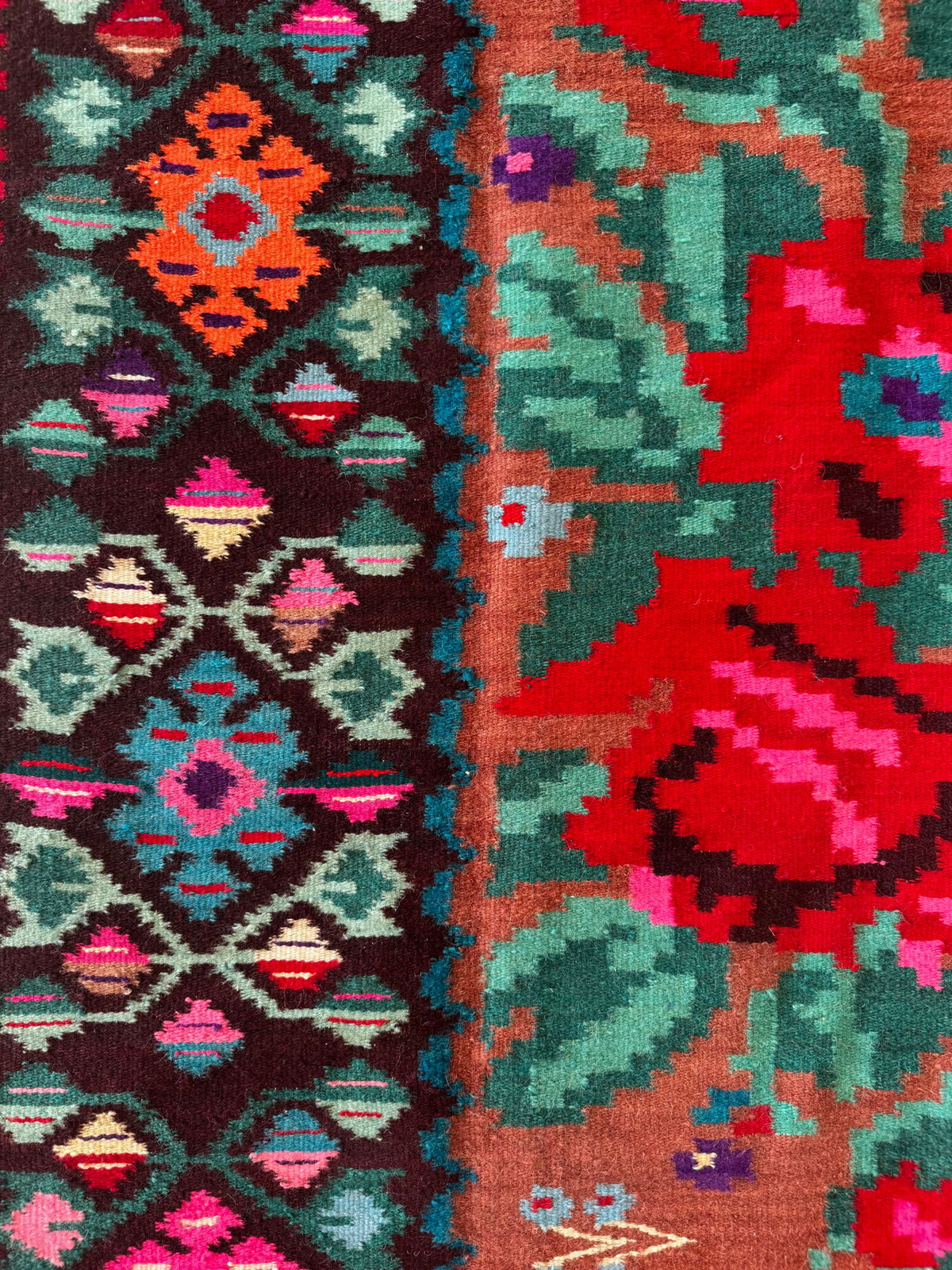 Handwoven Floral Moldavian Wool Rug, 260x125 cm, view 8