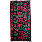 Handwoven Floral Moldavian Wool Runner Rug, 290x125 cm