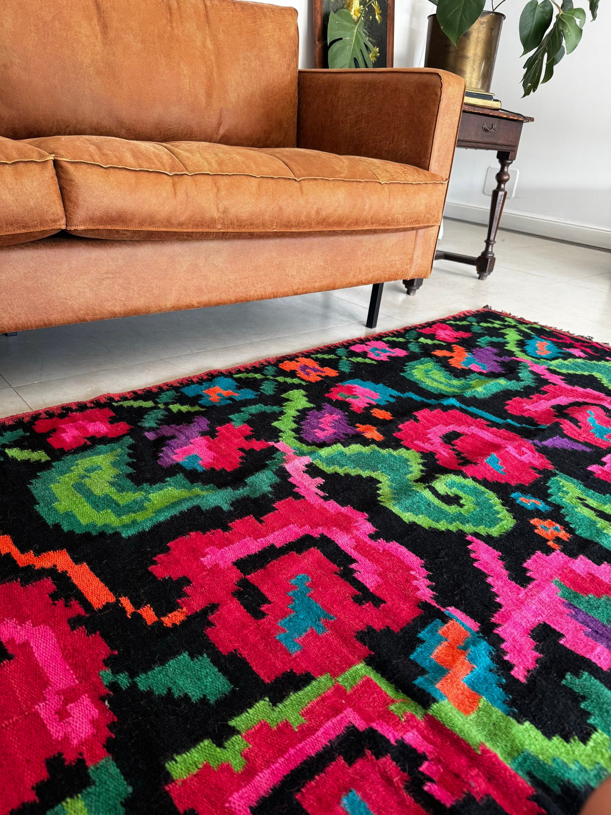 Handwoven Floral Moldavian Wool Runner Rug, 290x125 cm, view 11