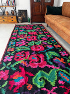 Handwoven Floral Moldavian Wool Runner Rug, 290x125 cm, view 13