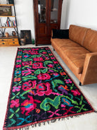 Handwoven Floral Moldavian Wool Runner Rug, 290x125 cm, view 14