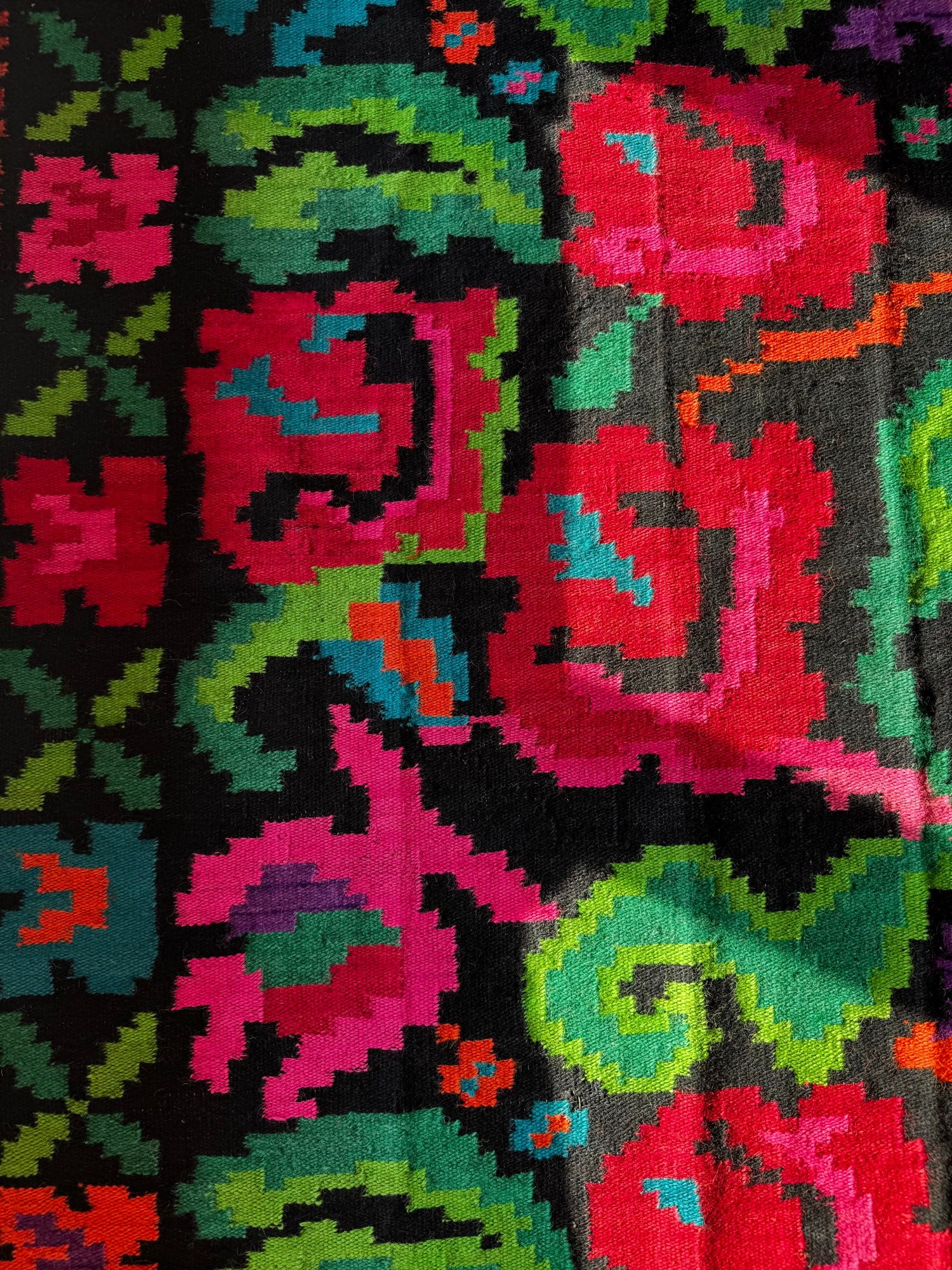 Handwoven Floral Moldavian Wool Runner Rug, 290x125 cm, view 4