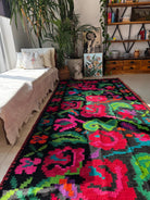 Handwoven Floral Moldavian Wool Runner Rug, 290x125 cm, view 6