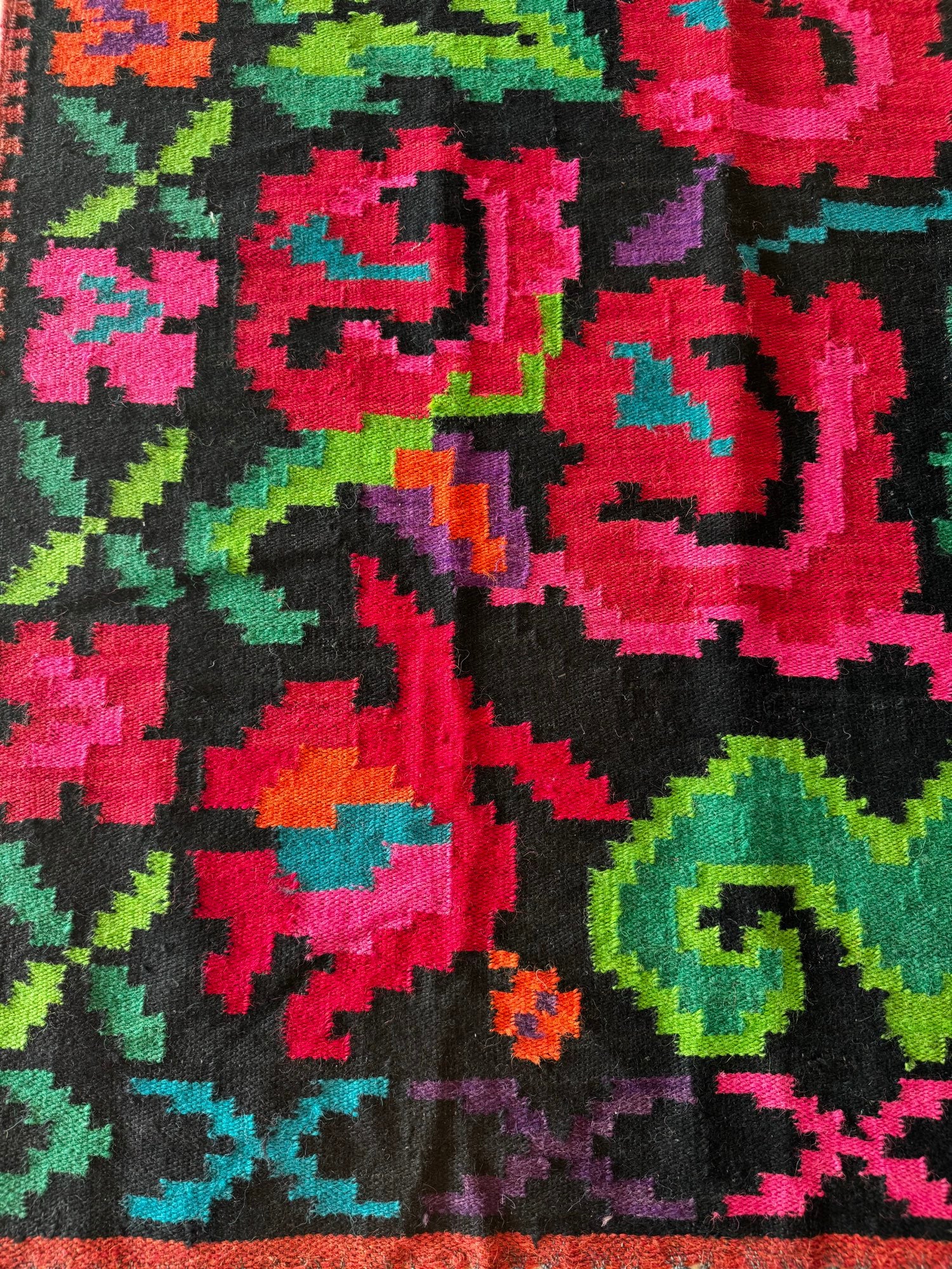 Handwoven Floral Moldavian Wool Runner Rug, 290x125 cm, view 8