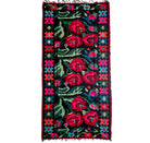 Handwoven Floral Moldavian Wool Runner Rug, 260x115 cm