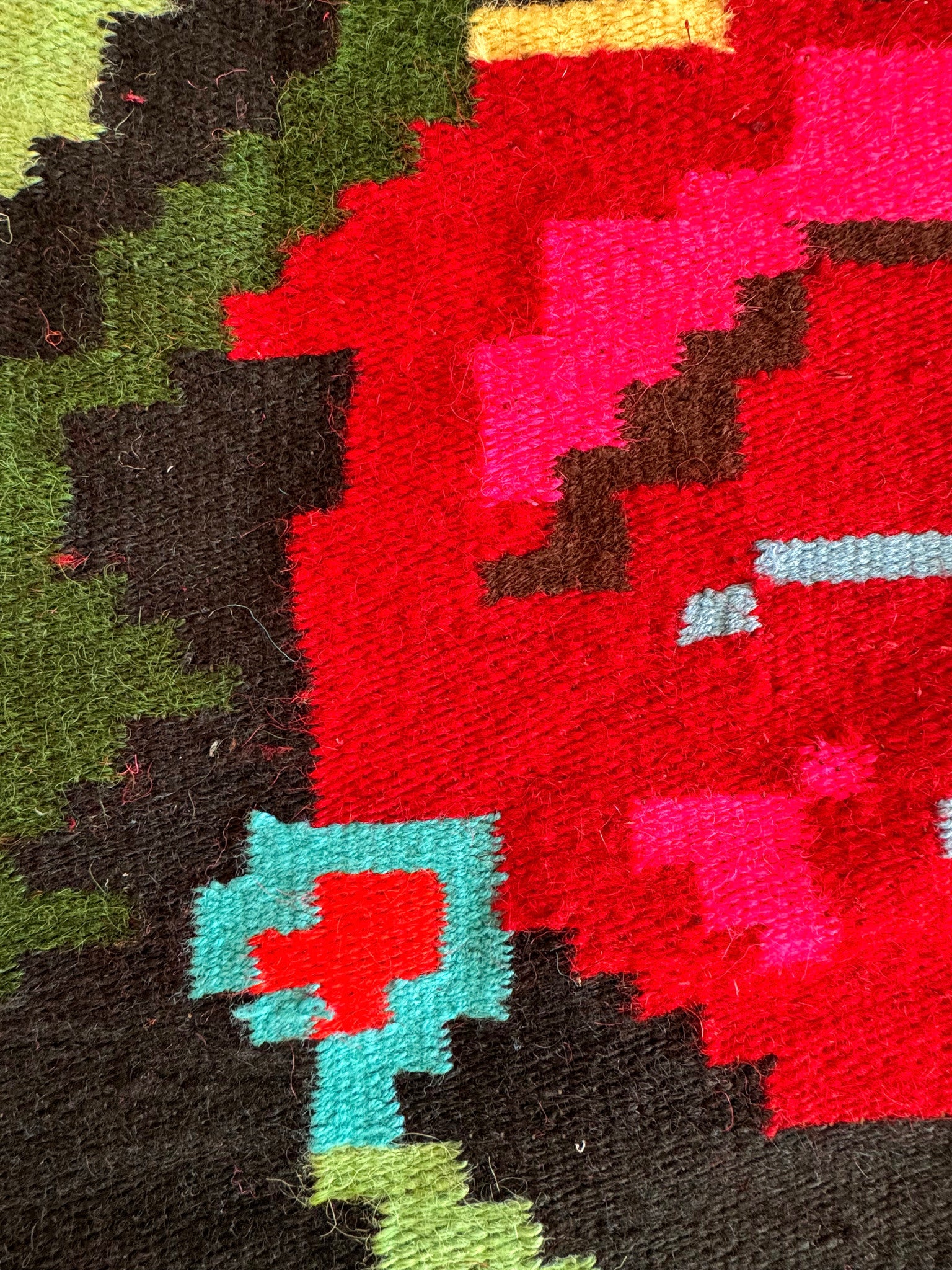 Handwoven Floral Moldavian Wool Runner Rug, 260x115 cm, view 11