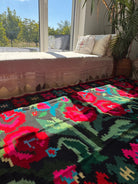 Handwoven Floral Moldavian Wool Runner Rug, 260x115 cm, view 12