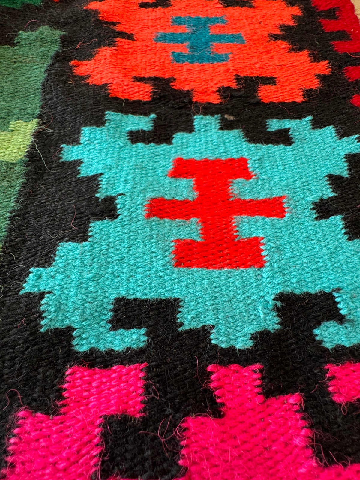 Handwoven Floral Moldavian Wool Runner Rug, 260x115 cm, view 13