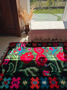 Handwoven Floral Moldavian Wool Runner Rug, 260x115 cm, view 6