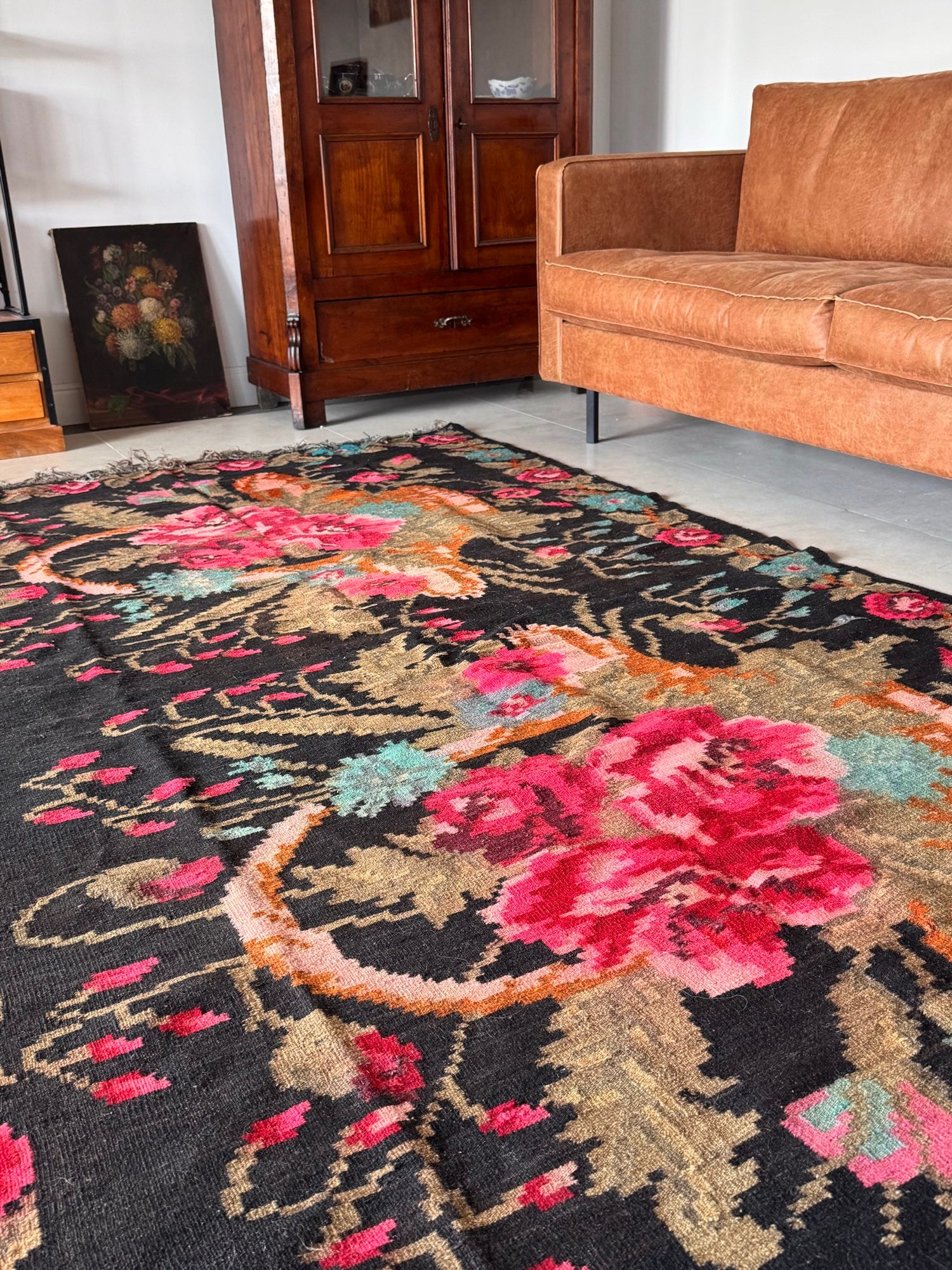 Old Floral Bessarabian Wool Rug, 290x180 cm, view 15