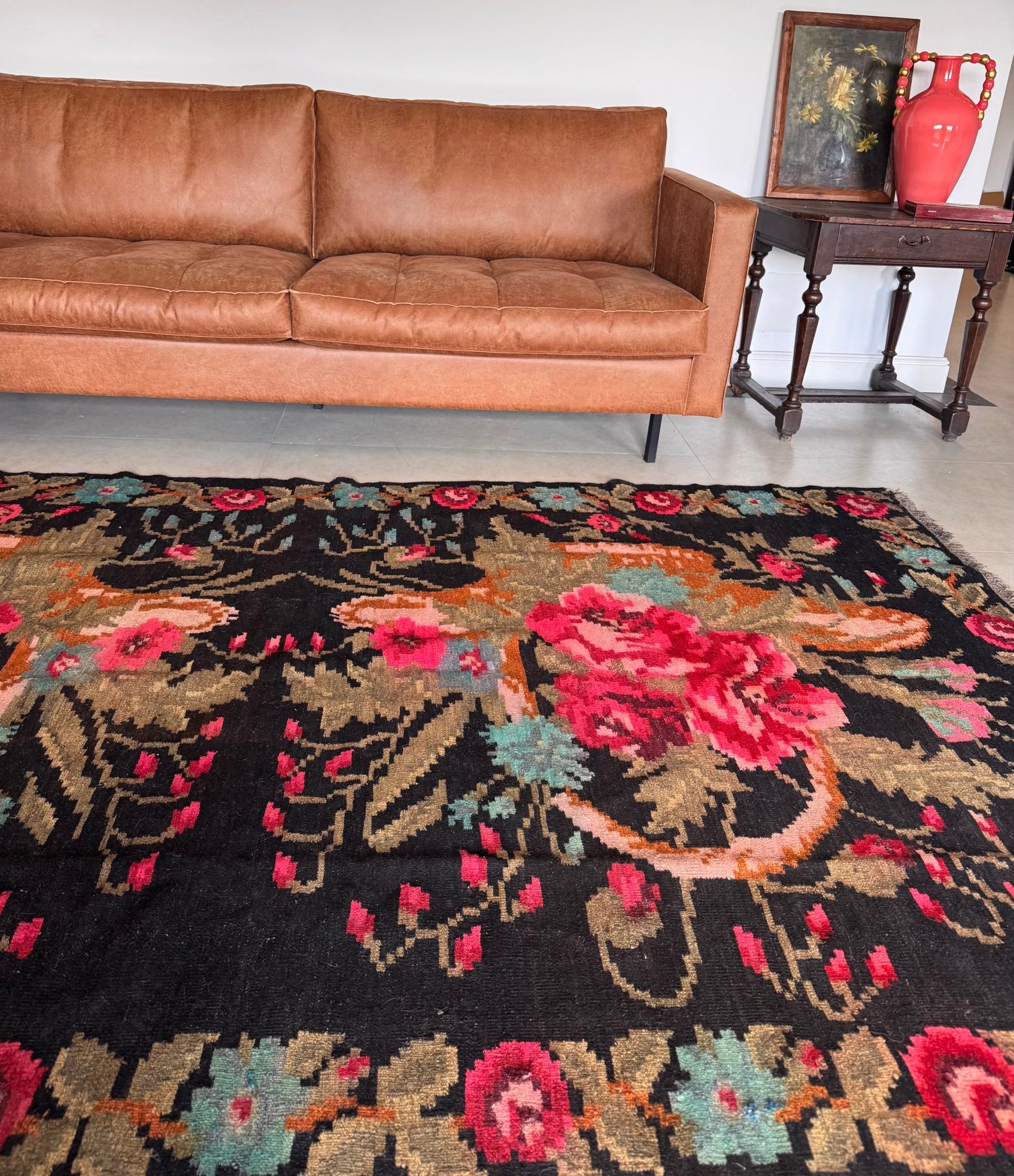 Old Floral Bessarabian Wool Rug, 290x180 cm, view 6