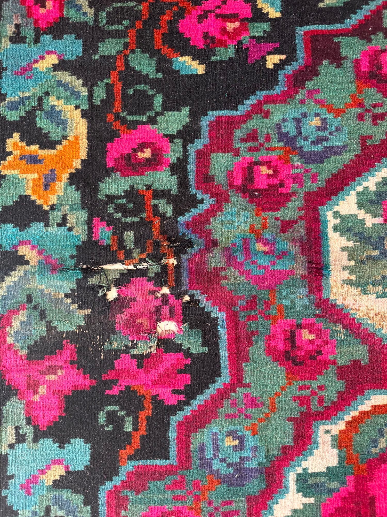 Old Floral Bessarabian Wool Rug, 300x200 cm, view 13