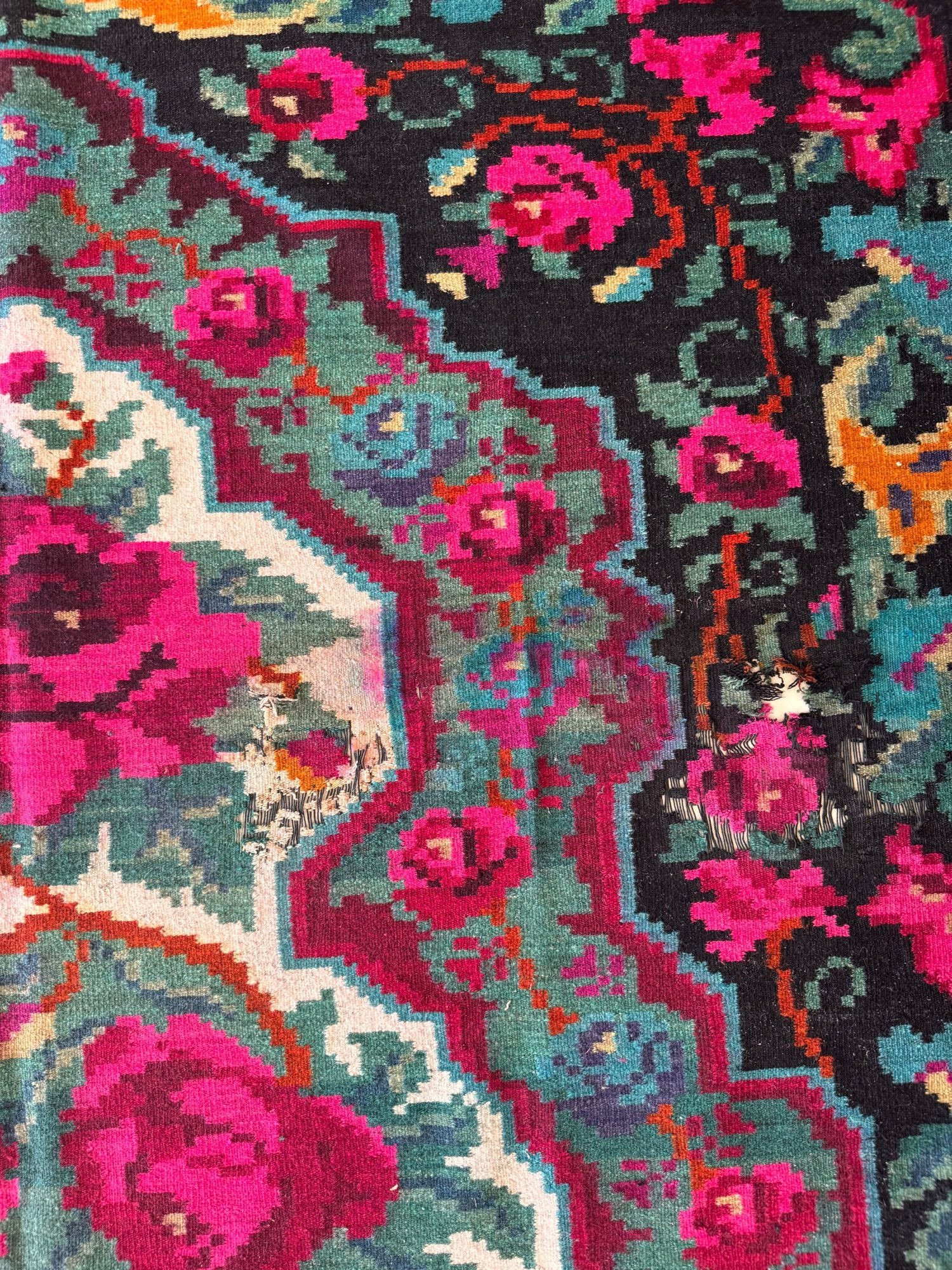 Old Floral Bessarabian Wool Rug, 300x200 cm, view 14
