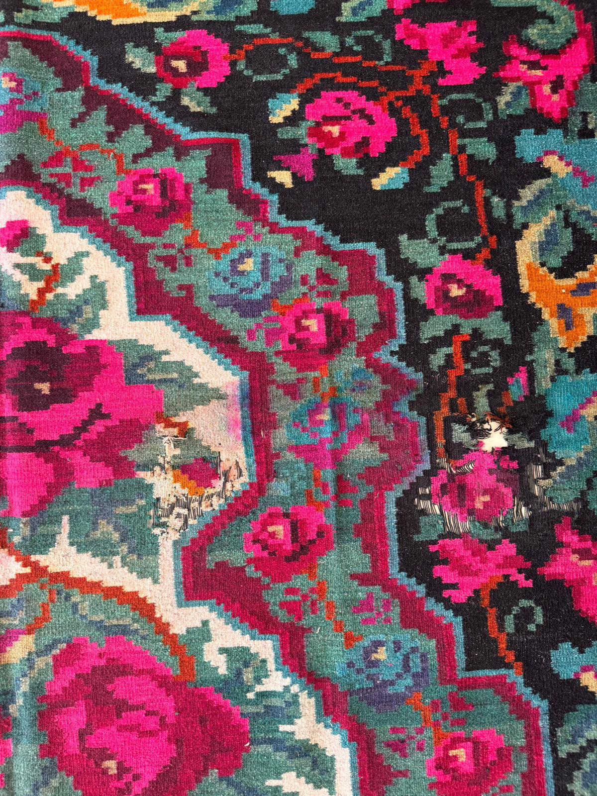 Old Floral Bessarabian Wool Rug, 300x200 cm, view 14