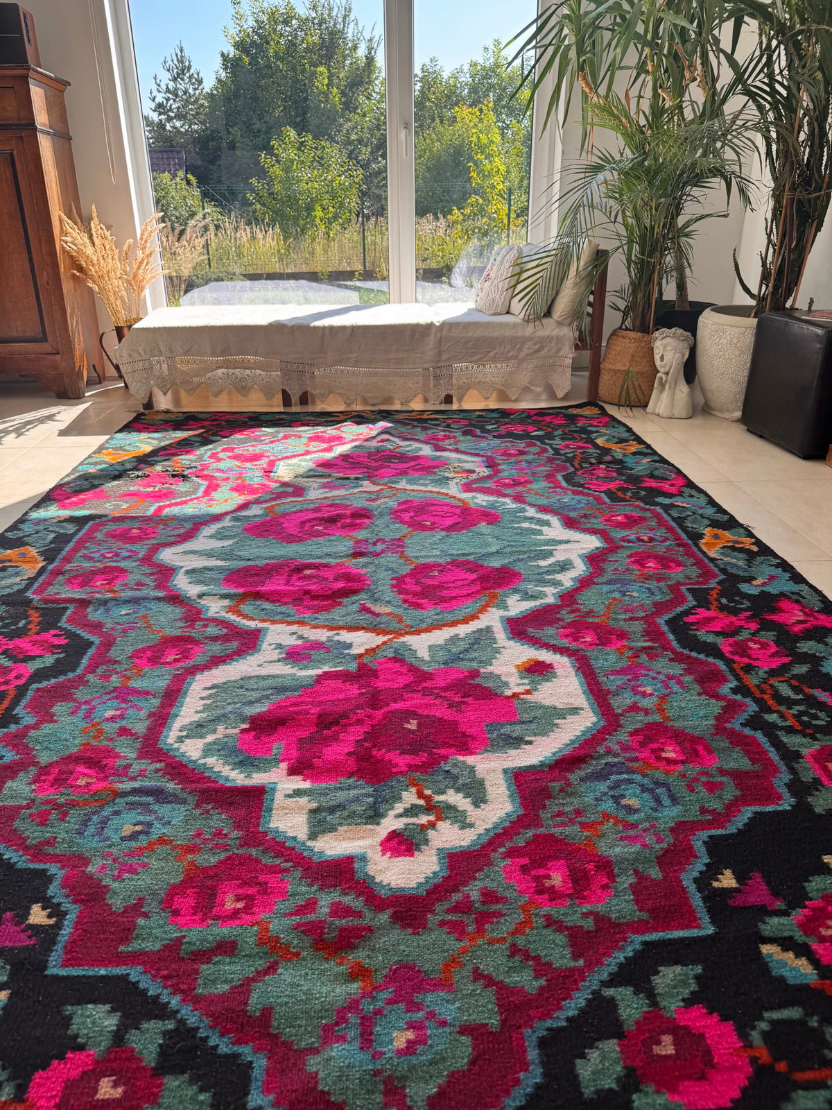 Old Floral Bessarabian Wool Rug, 300x200 cm, view 4