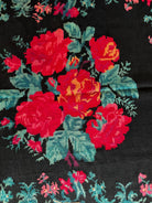Old Black Floral Bessarabian Wool Rug, 345x187 cm, view 10