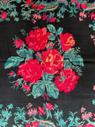 Old Black Floral Bessarabian Wool Rug, 345x187 cm, view 12