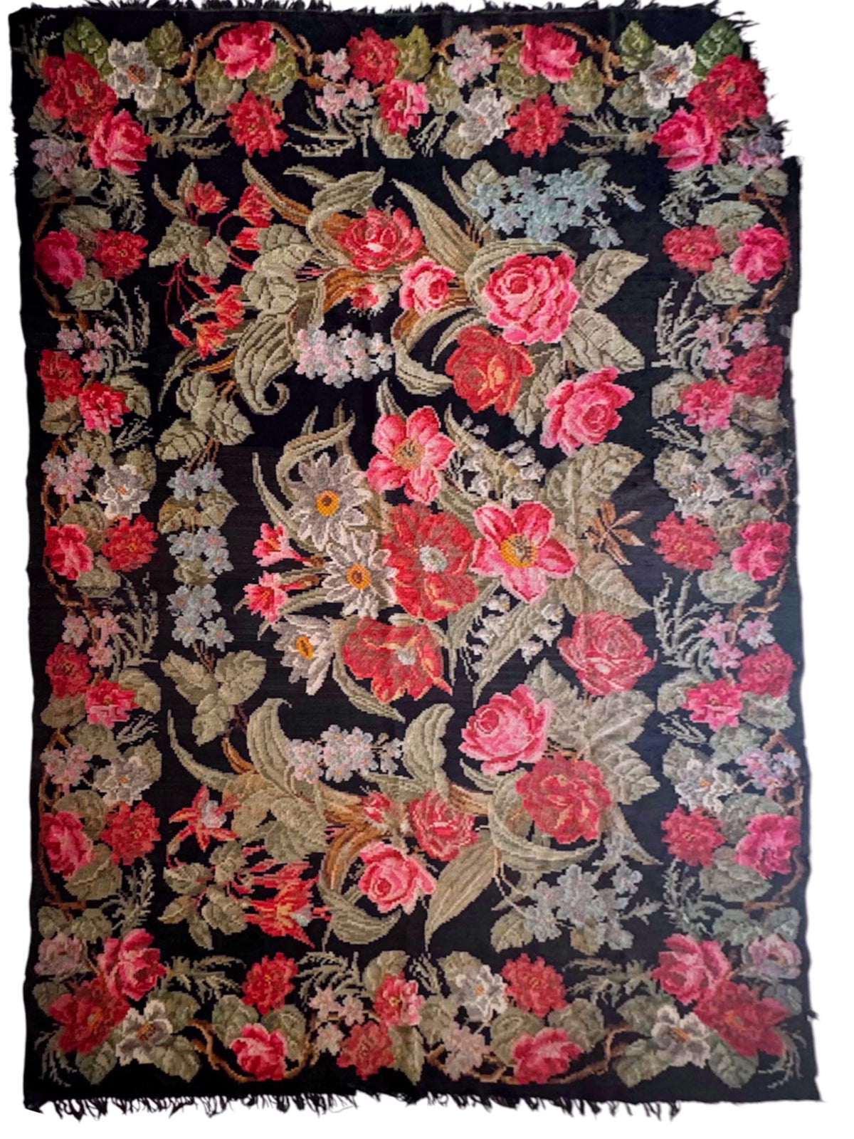 Old Floral Bessarabian Wool Rug, 400x225 cm, view 11