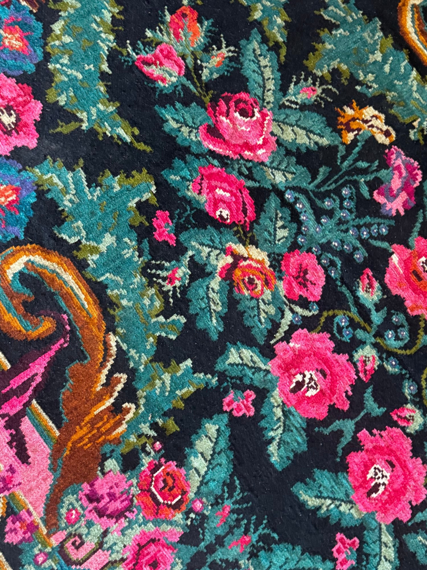 Old Floral Bessarabian Wool Rug, 390x238 cm, view 11