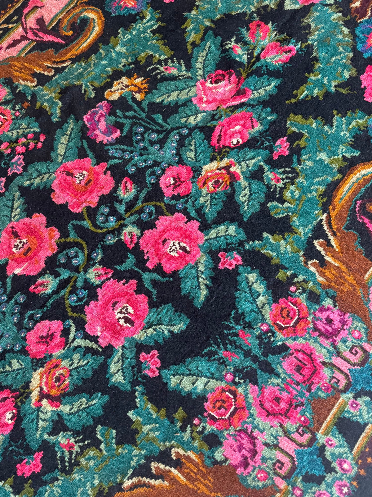 Old Floral Bessarabian Wool Rug, 390x238 cm, view 14