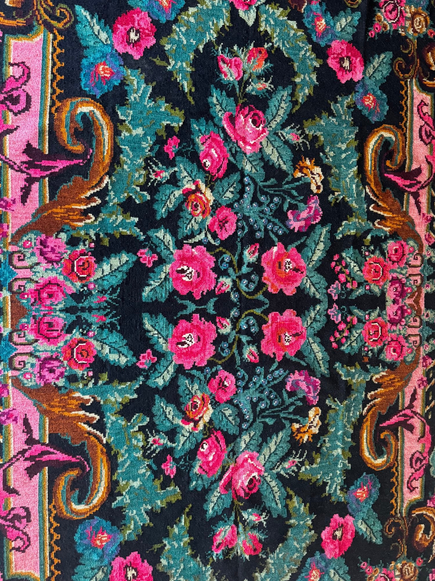 Old Floral Bessarabian Wool Rug, 390x238 cm, view 7