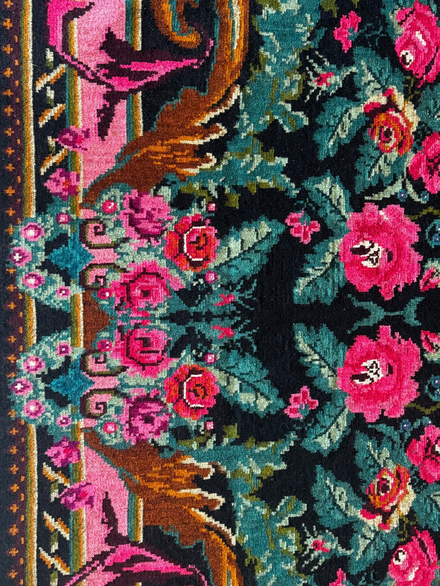 Old Floral Bessarabian Wool Rug, 390x238 cm, view 8