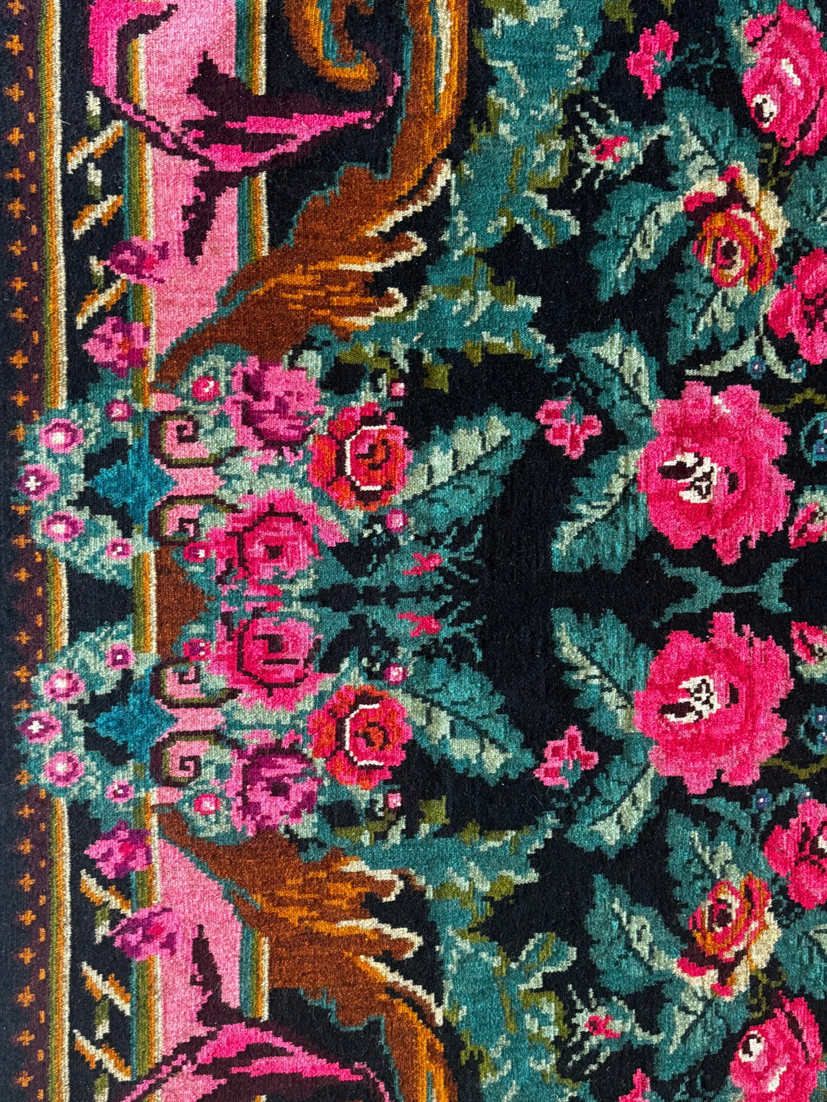 Old Floral Bessarabian Wool Rug, 390x238 cm, view 8