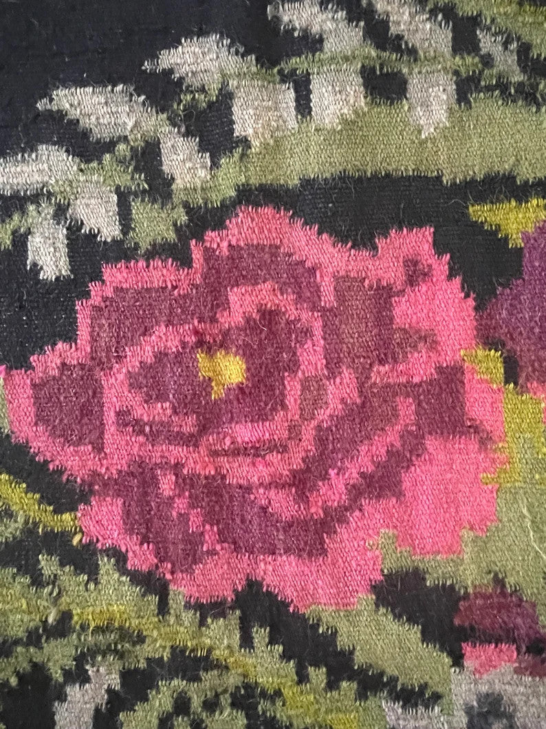 Old Floral Bessarabian Wool Runner Rug, 226x106 cm, view 8