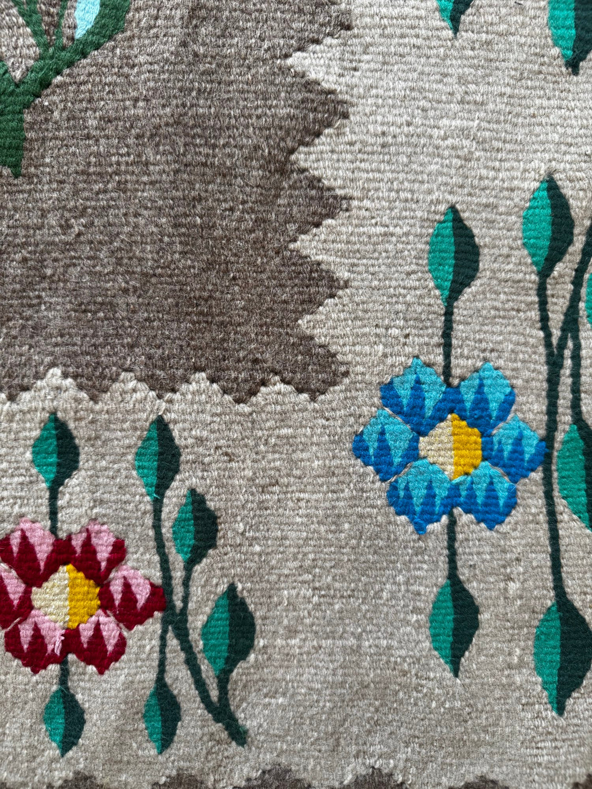 Old Gray Floral Oltenian Wool Rug, 265x170 cm, view 12