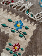 Old Gray Floral Oltenian Wool Rug, 265x170 cm, view 3
