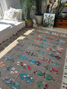 Old Gray Floral Oltenian Wool Rug, 265x170 cm, view 4