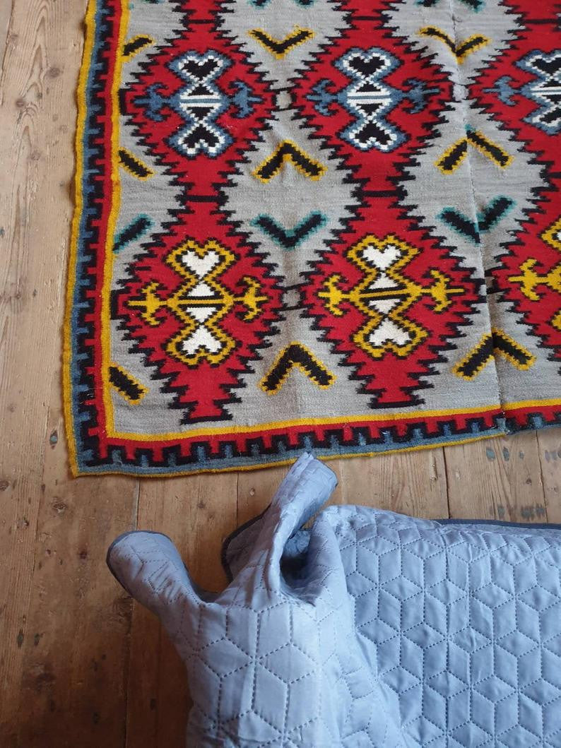 Old Romanian Kilim Rug, 250x175 cm