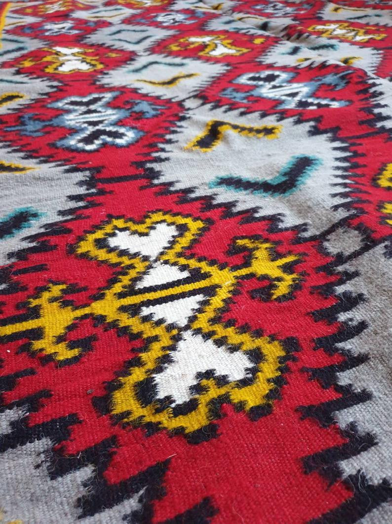 Old Romanian Kilim Rug, 250x175 cm, view 6