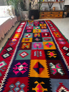 Old Geometric Romanian Kilim Runner, 345x147 cm, view 13