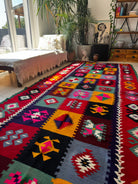 Old Geometric Romanian Kilim Runner, 345x147 cm, view 3