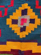 Old Blue & Black Floral Romanian Wool Rug, 187x155 cm, view 10