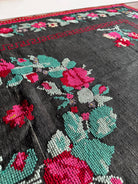 Old Gray Floral Romanian Wool Rug, 205x125 cm, view 11