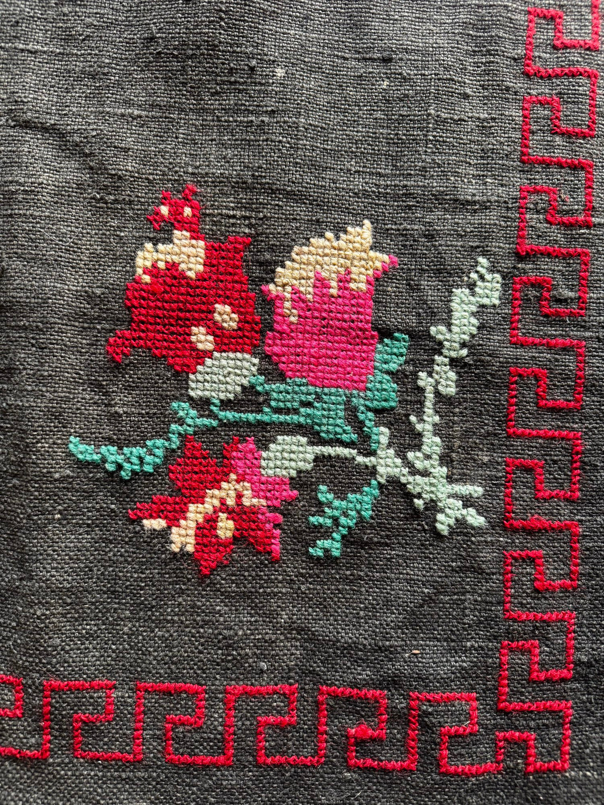 Old Gray Floral Romanian Wool Rug, 205x125 cm, view 14