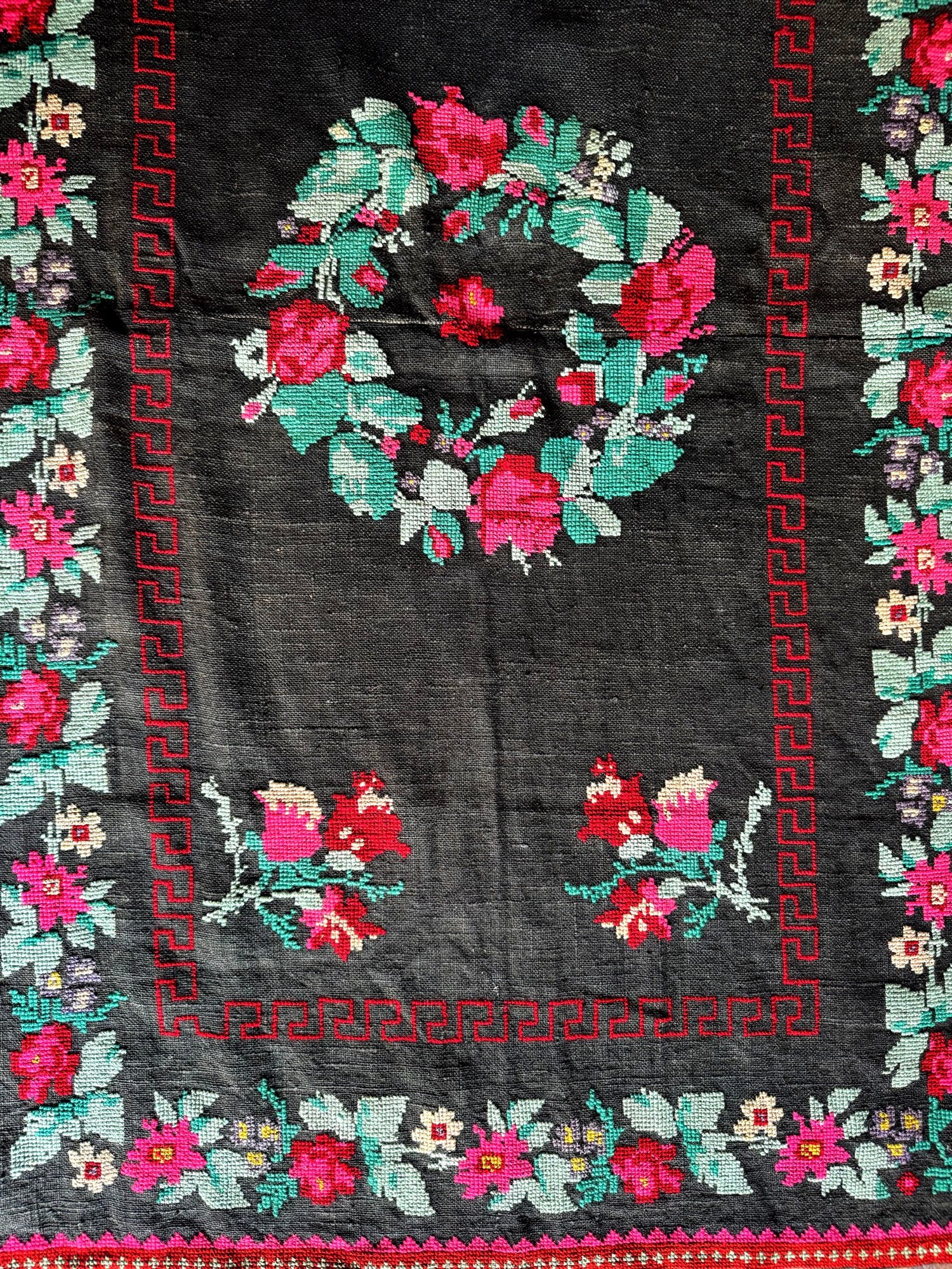 Old Gray Floral Romanian Wool Rug, 205x125 cm, view 15