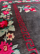 Old Gray Floral Romanian Wool Rug, 205x125 cm, view 3