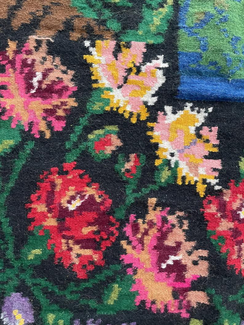 Old Floral Romanian Wool Rug, 315x185 cm, view 5