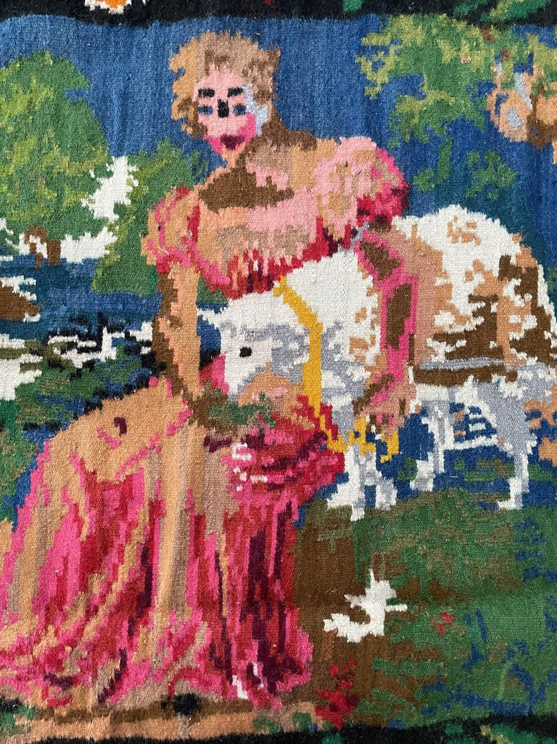 Old Floral Romanian Wool Rug, 315x185 cm, view 7