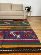 Vintage Floral Oltenian Wool Rug, 353x157 cm