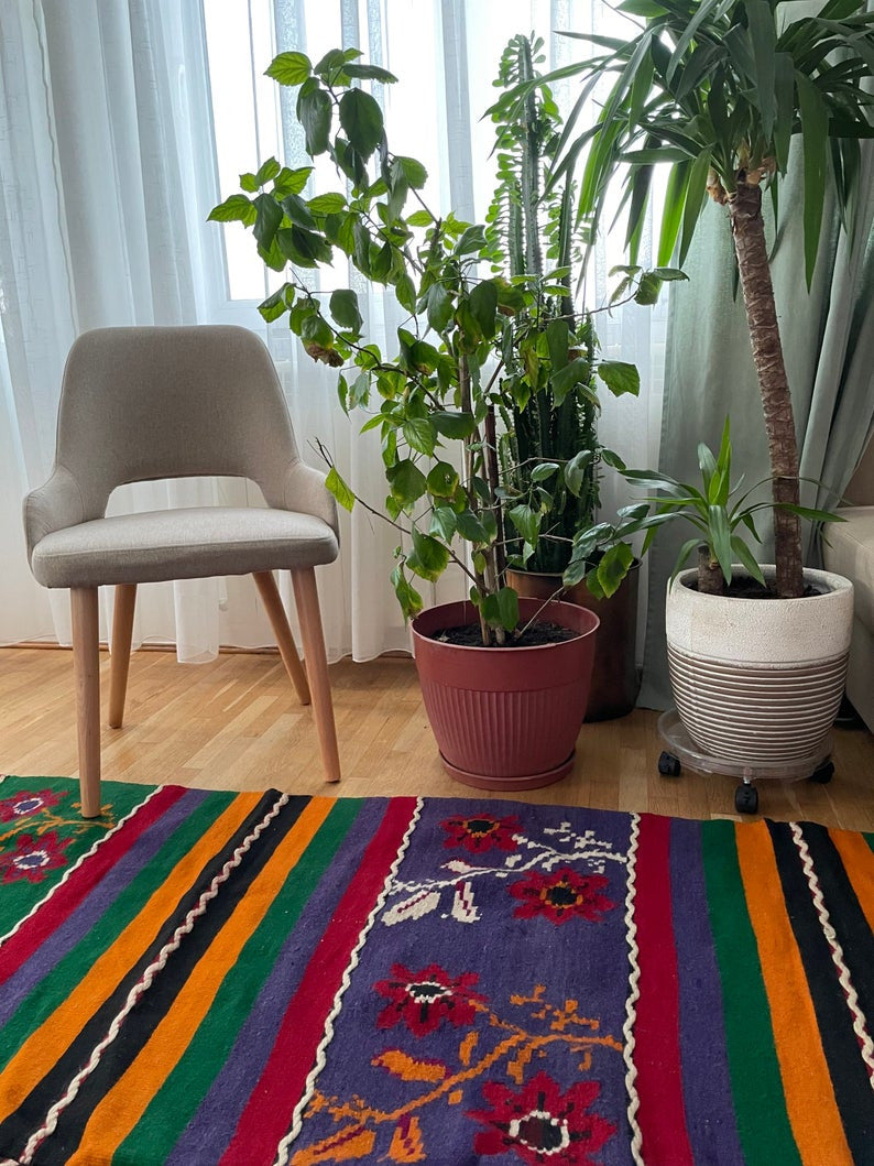 Vintage Floral Oltenian Wool Rug, 353x157 cm, view 9