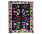 Handwoven Black Floral Oltenian Wool Rug, 180x153 cm